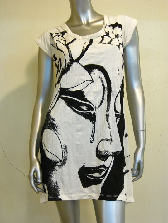 Womens White Crying Buddha Dress
