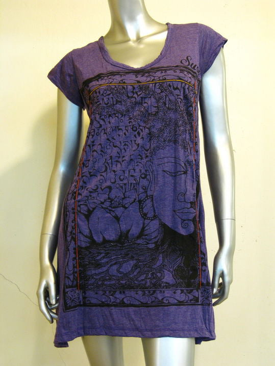 Womens Grape Sanskrit Buddha Dress