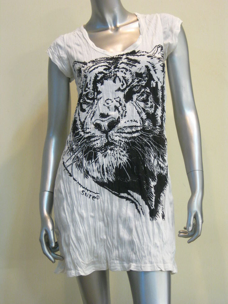 Womens White Tiger Head Dress