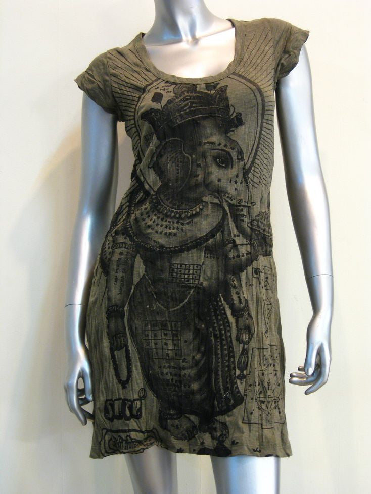 Womens Green Royal Ganesh Dress