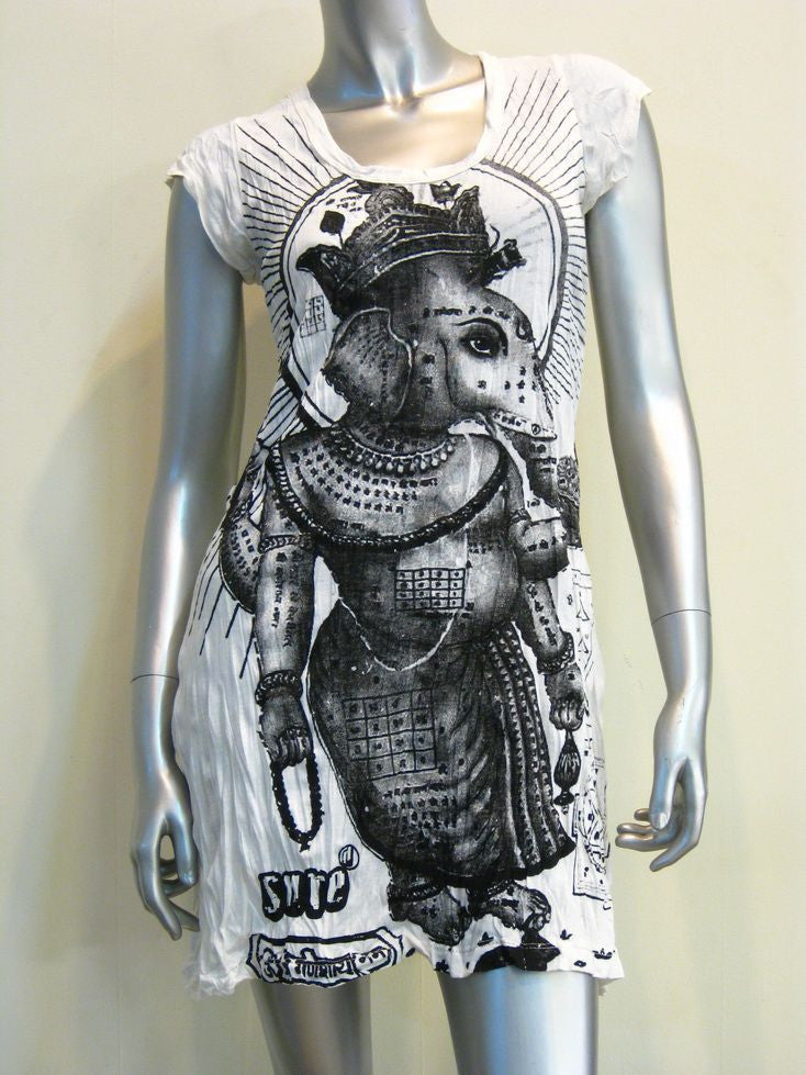 Womens White Royal Ganesh Dress