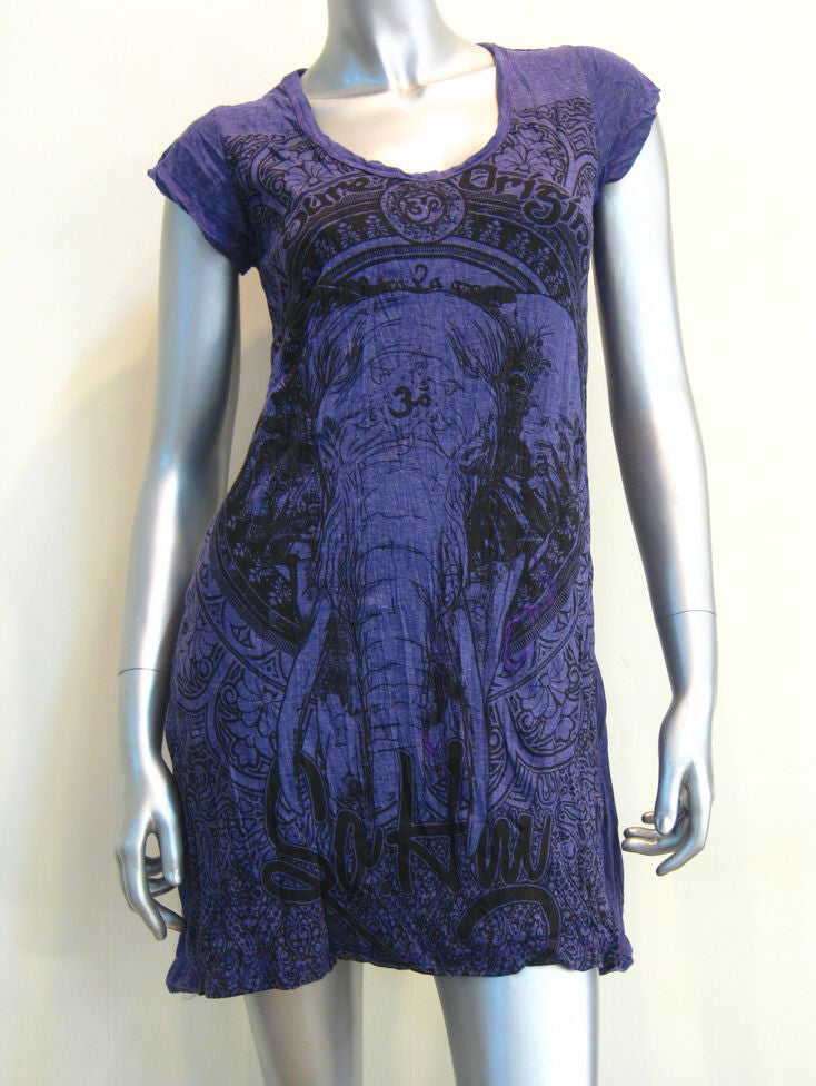 Womens Grape Wild Elephant Dress