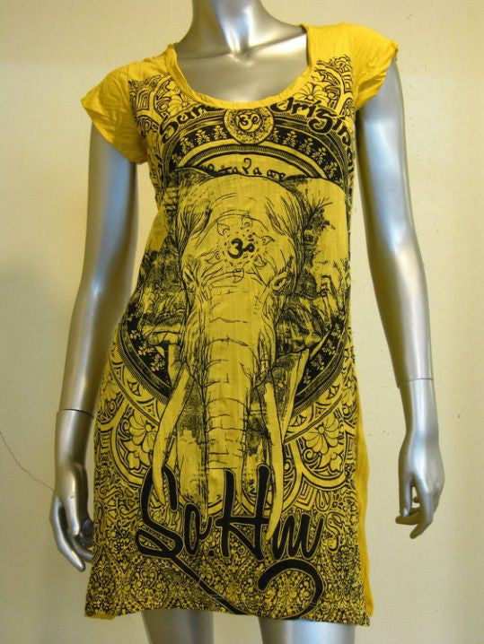 Womens Yellow Wild Elephant Dress