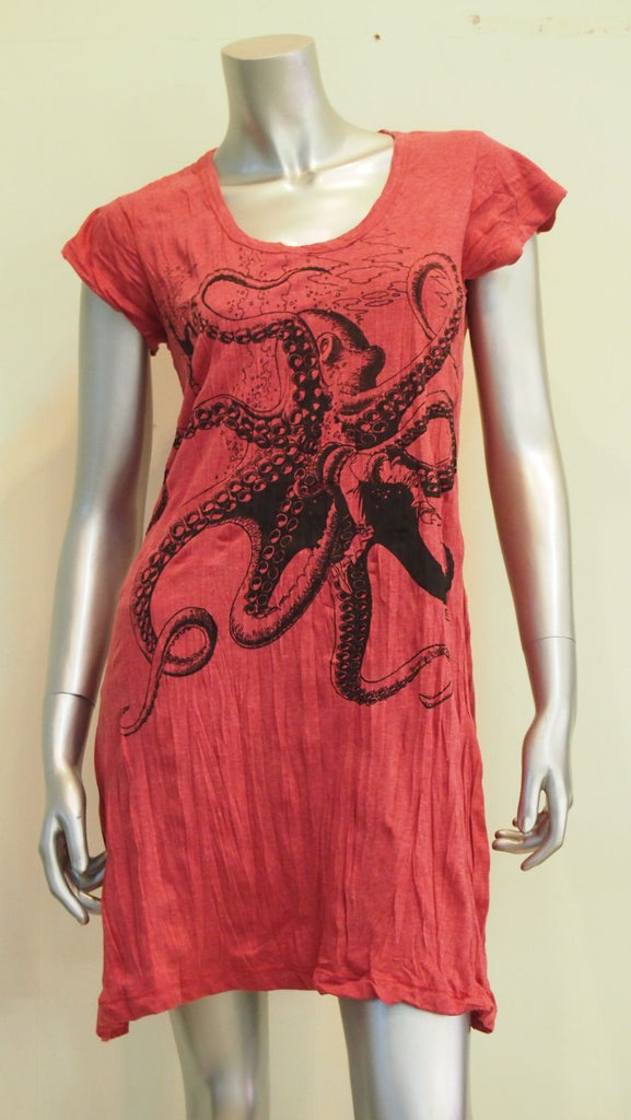Womens Red Octopus Dress
