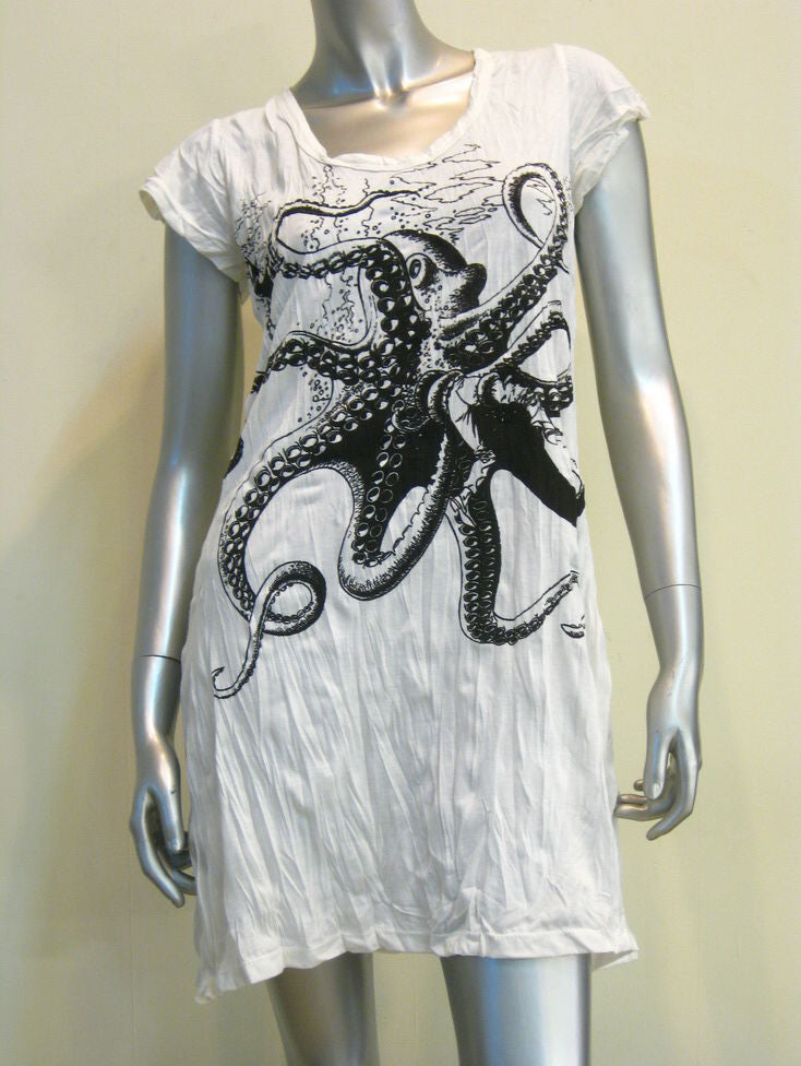 Womens White Octopus Dress