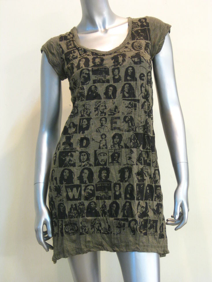 Womens Green Multi Bob Marley Dress