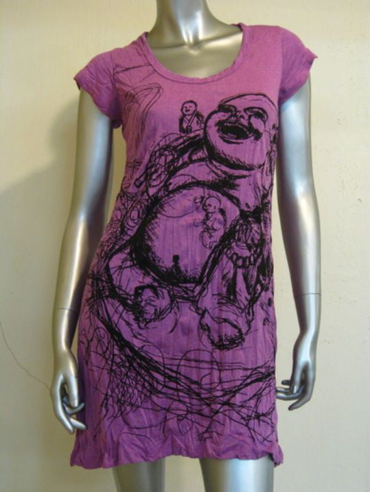 Womens Purple Happy Buddha Dress