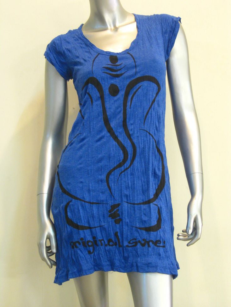 Womens Blue Abstract Ganesh Dress
