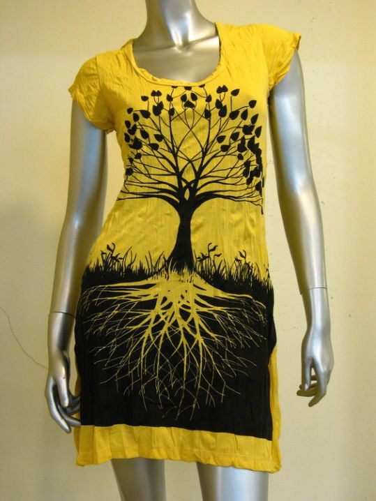 Womens Yellow Tree of Life Dress
