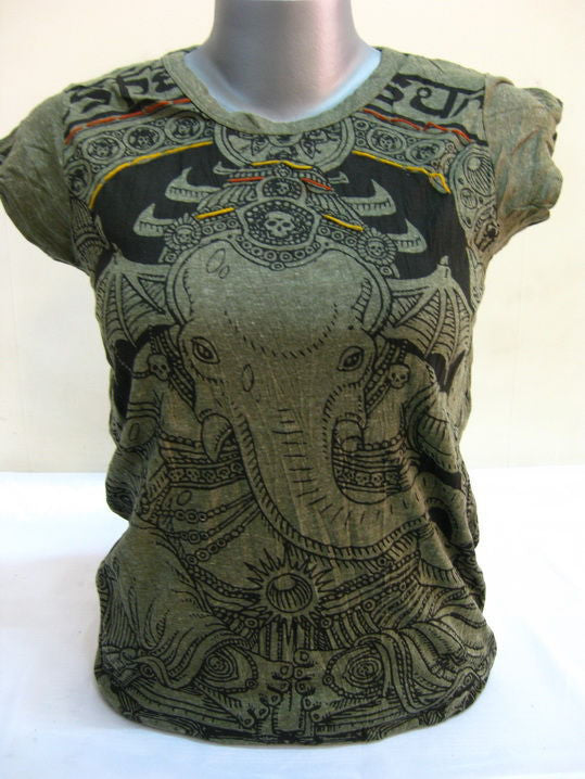 Womens Green Batman Ganesh T-Shirt
