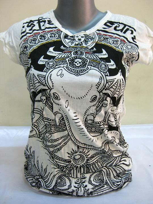 Womens White Batman Ganesh T-Shirt
