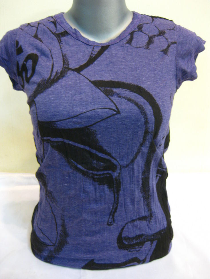 Womens Grape Crying Buddha T-Shirt