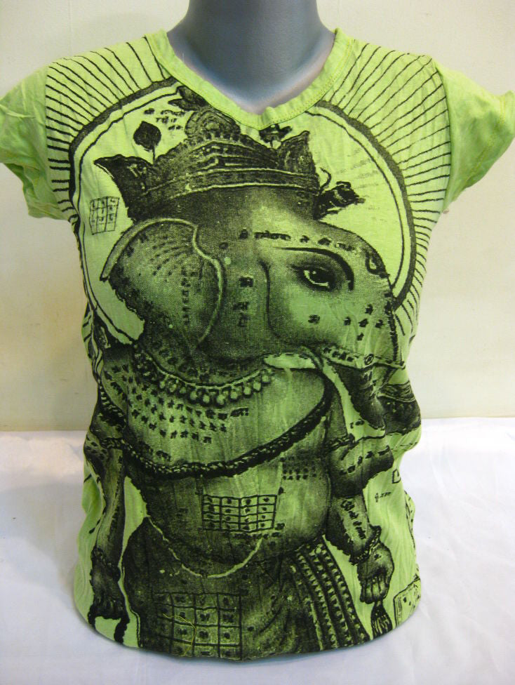 Womens Lime Royal Ganesha T-Shirt