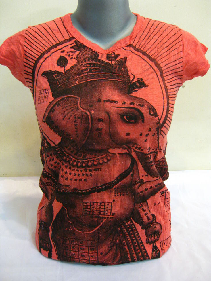 Womens Red Royal Ganesha T-Shirt