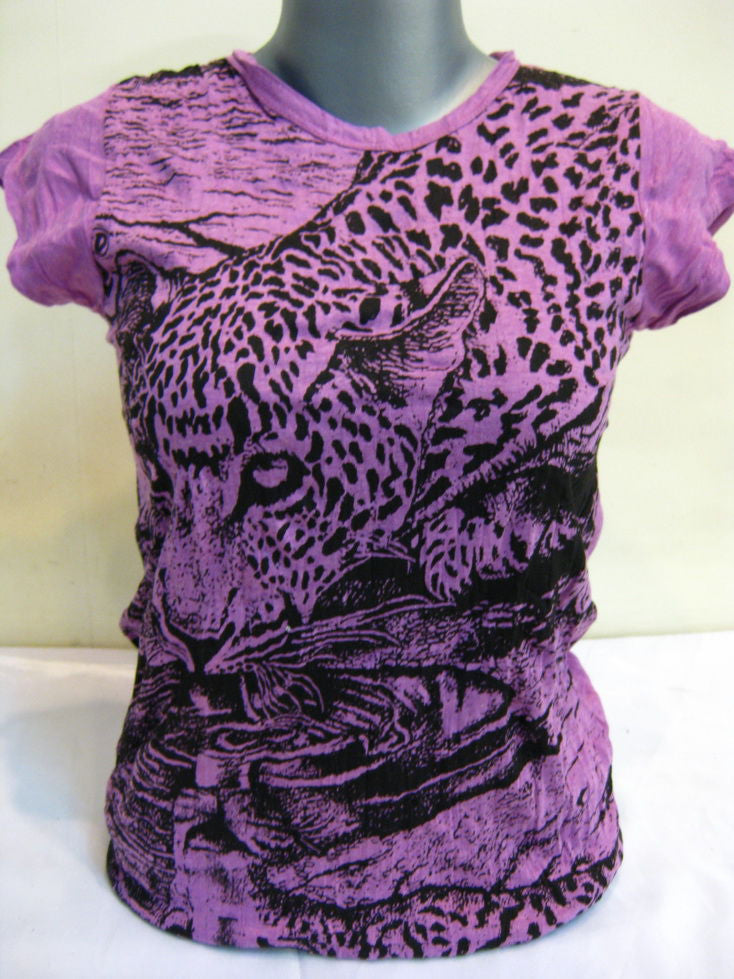 Womens Purple Leopard T-Shirt
