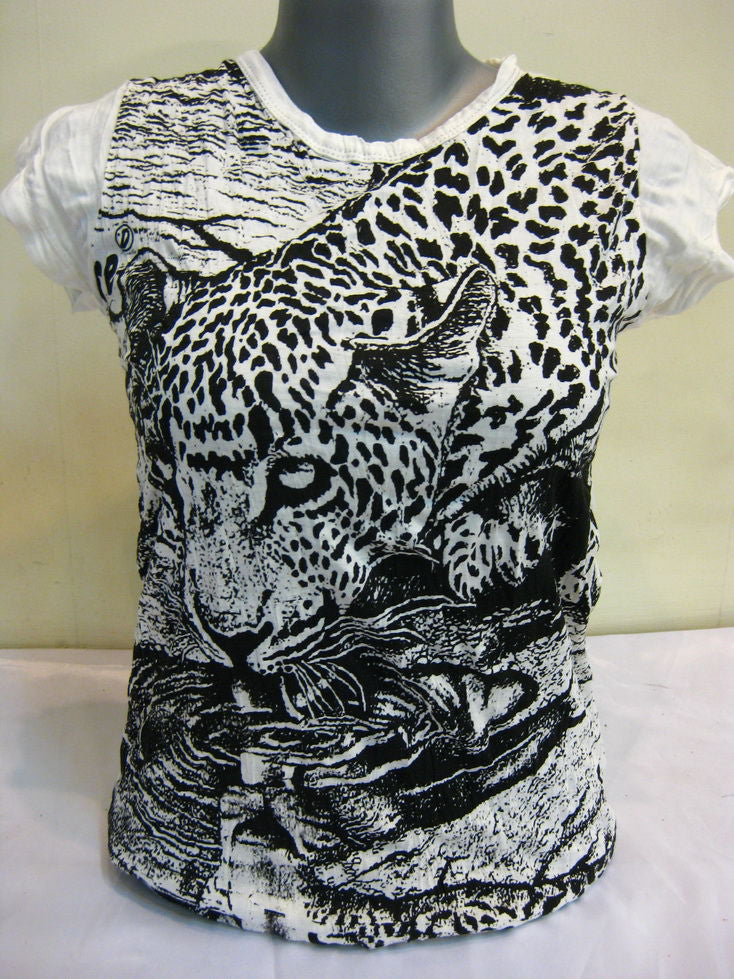 Womens White Leopard T-Shirt