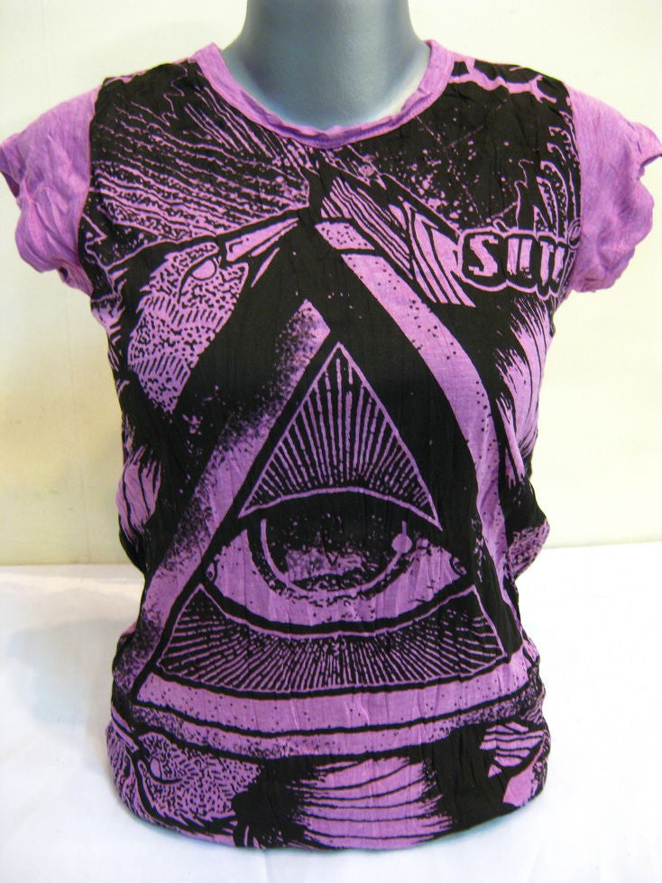 Womens Purple Eye Universe T-Shirt