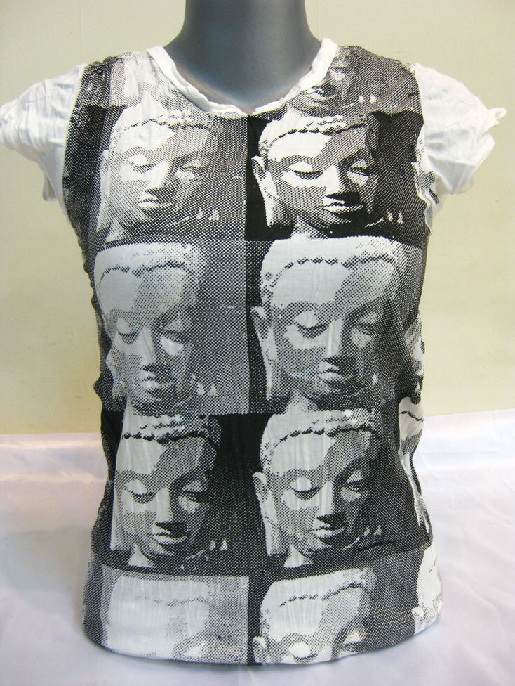 Womens White Multi Angkor Wat T-Shirt