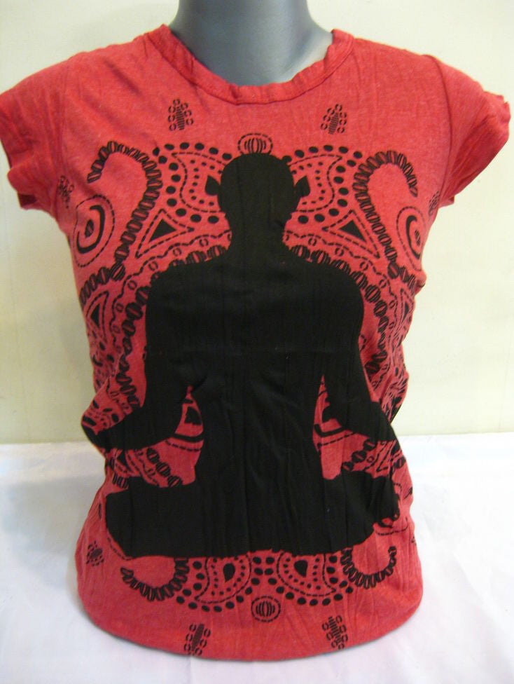 Womens Red Meditation T-Shirt