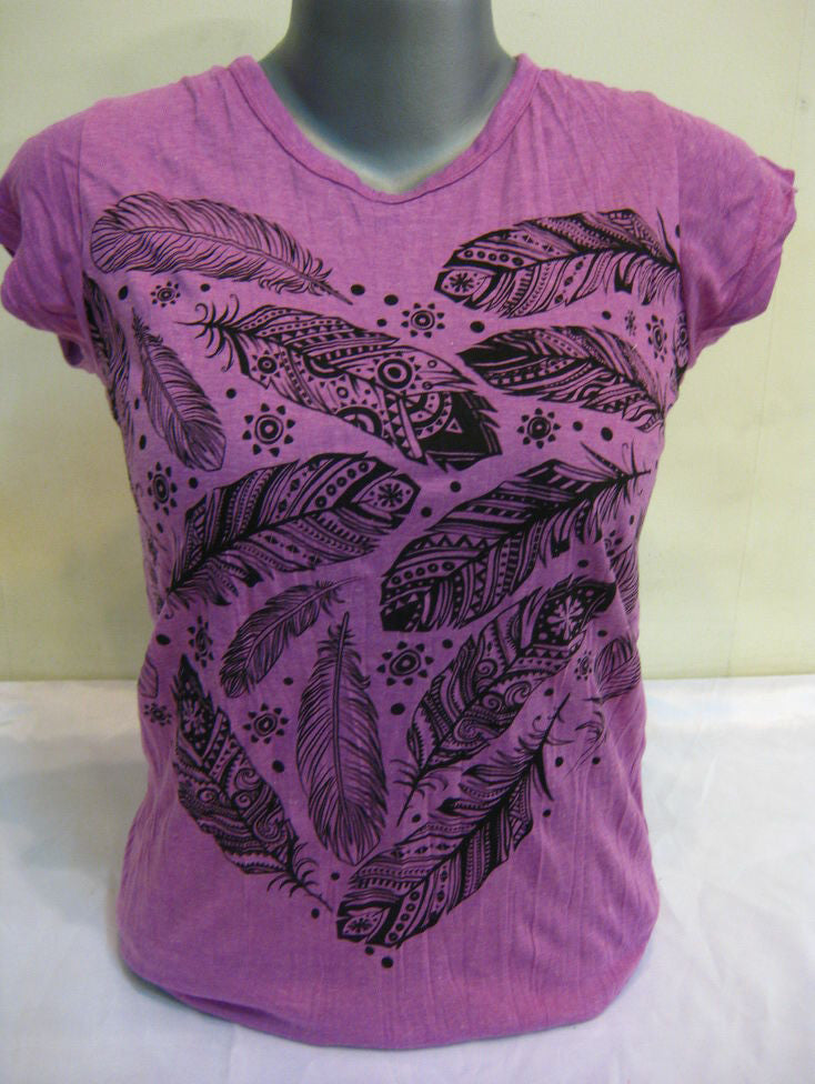 Womens Purple Feather Dream T-Shirt