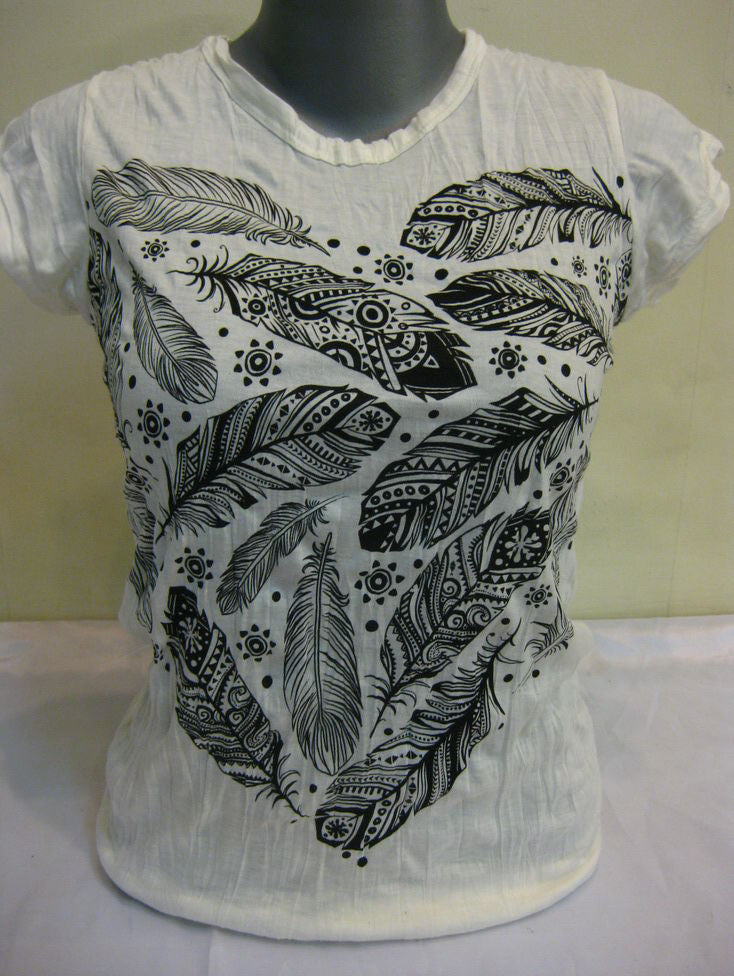 Womens White Feather Dream T-Shirt