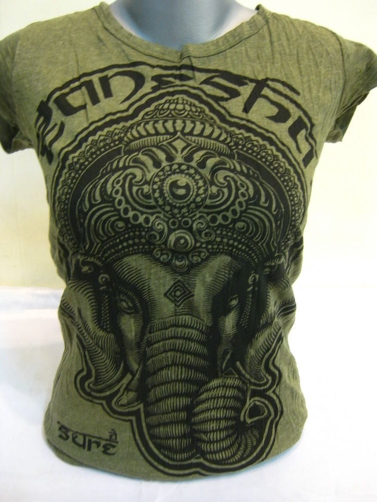 Womens Green Avatar Ganesh T-Shirt