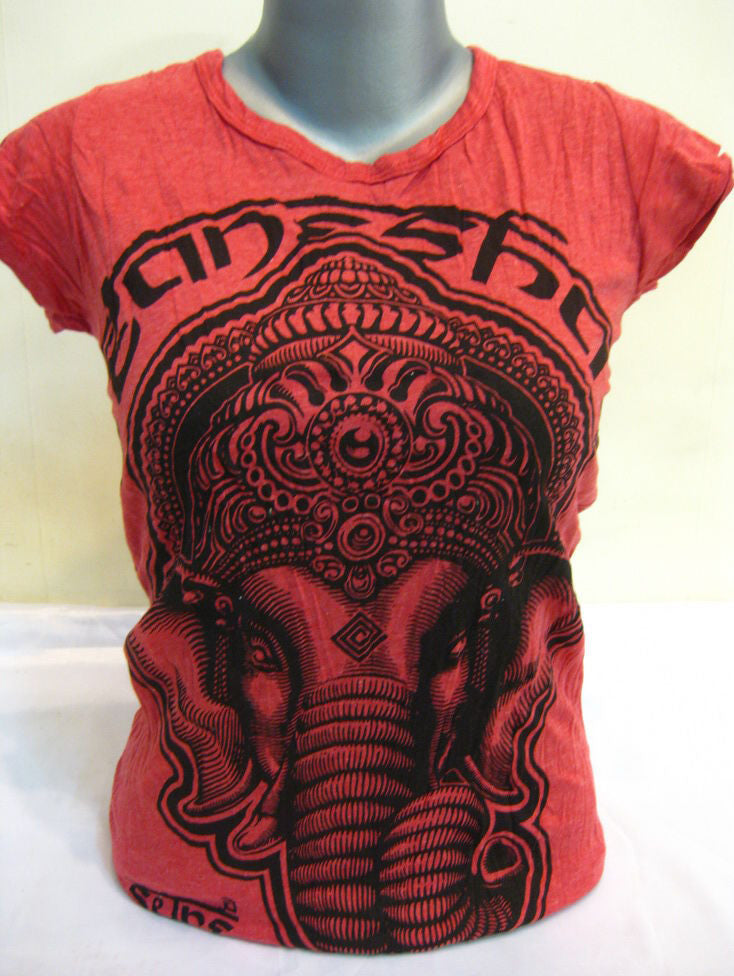 Womens Red Avatar Ganesh T-Shirt