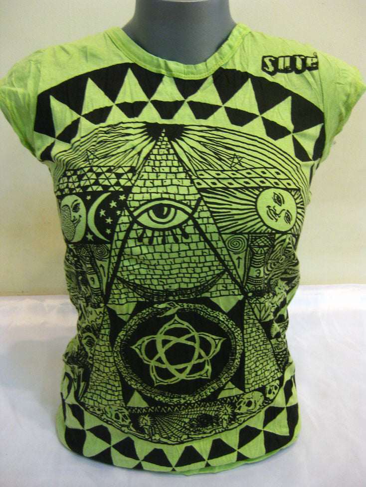 Womens Lime Pyramid Eye T-Shirt