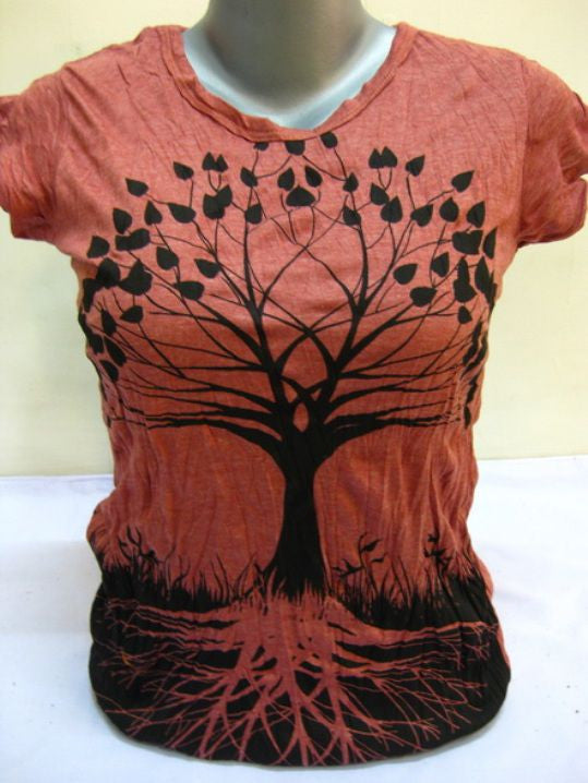 Womens Red Tree Of Life T-Shirt