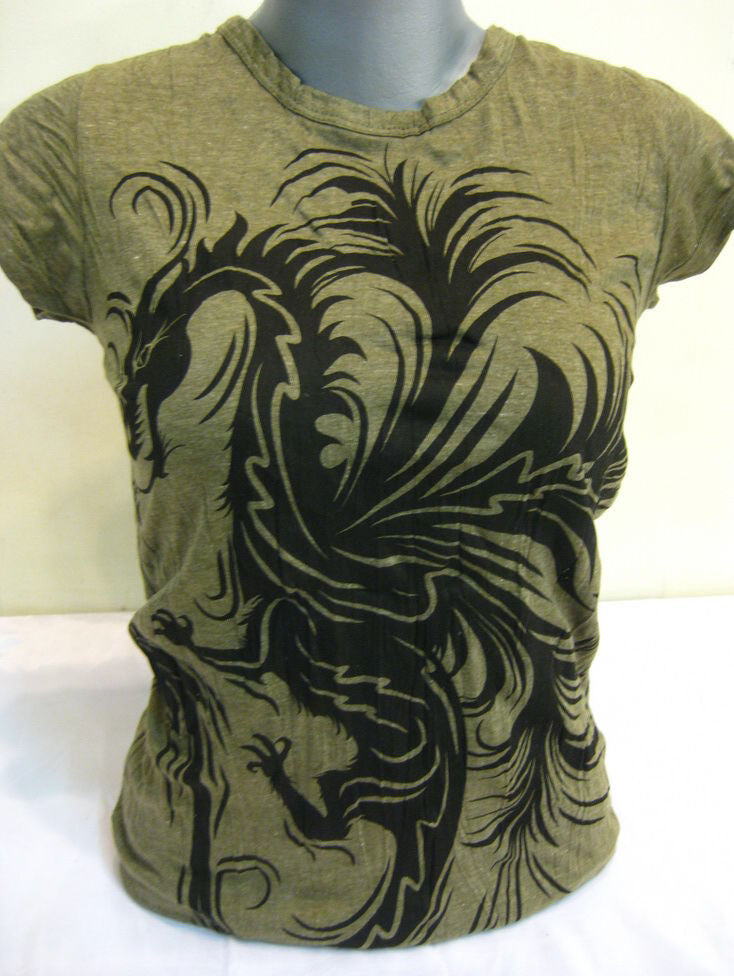 Womens Green The The Dragon T-Shirt