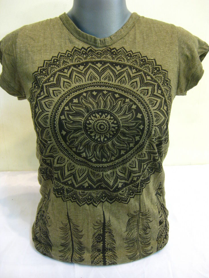 Womens Green Dreamcatcher T-Shirt