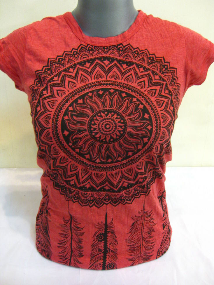Womens Red Dreamcatcher T-Shirt