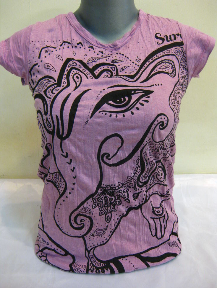 Womens Purple Cute Ganesha T-Shirt