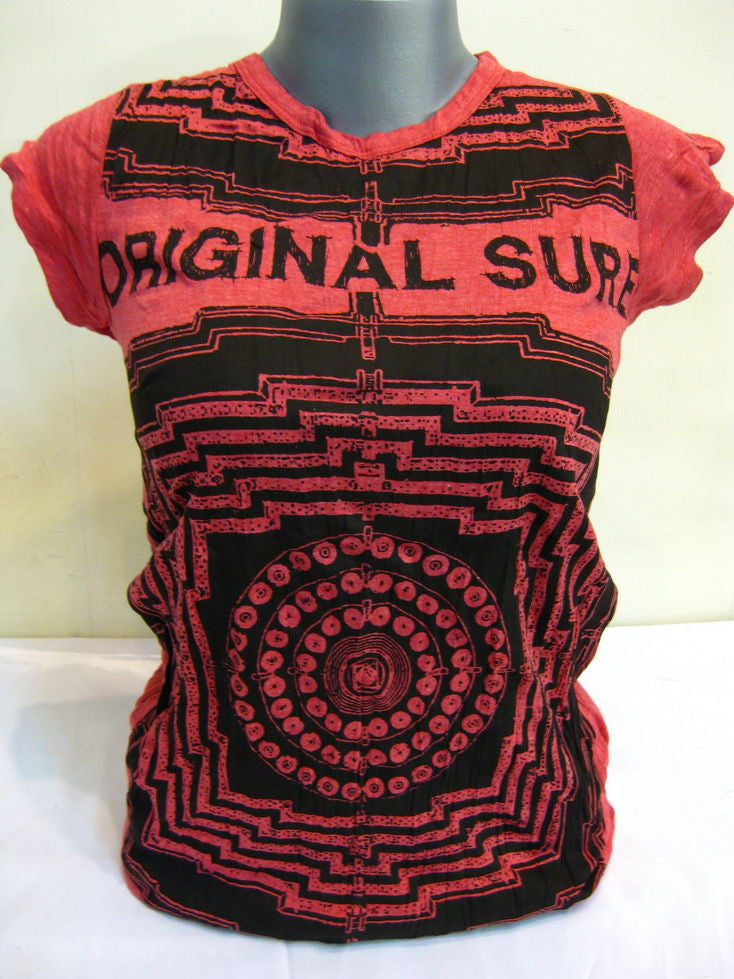 Womens Red Labyrinth T-Shirt