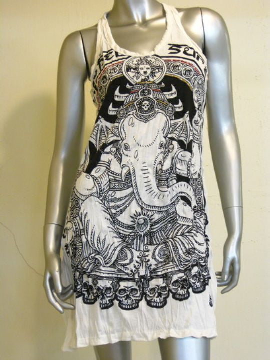 Womens White Batman Ganesh Tank Dress