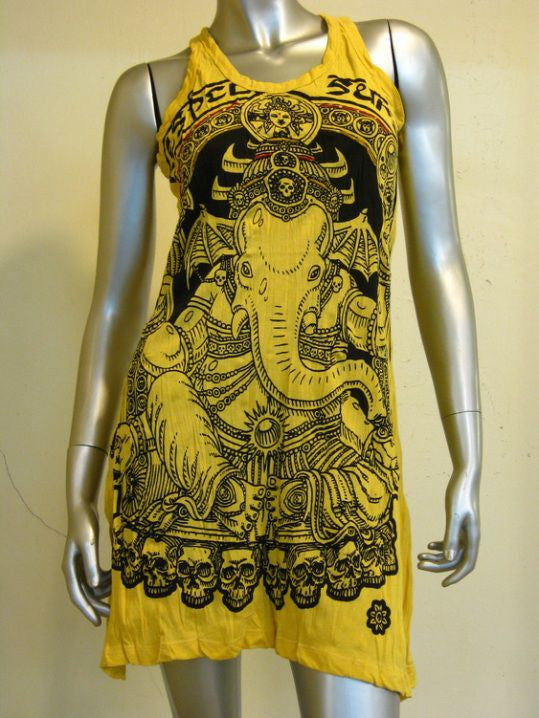 Womens Yellow Batman Ganesh Tank Dress