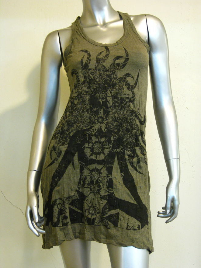 Womens Green Chakra Meditation Tank Dress
