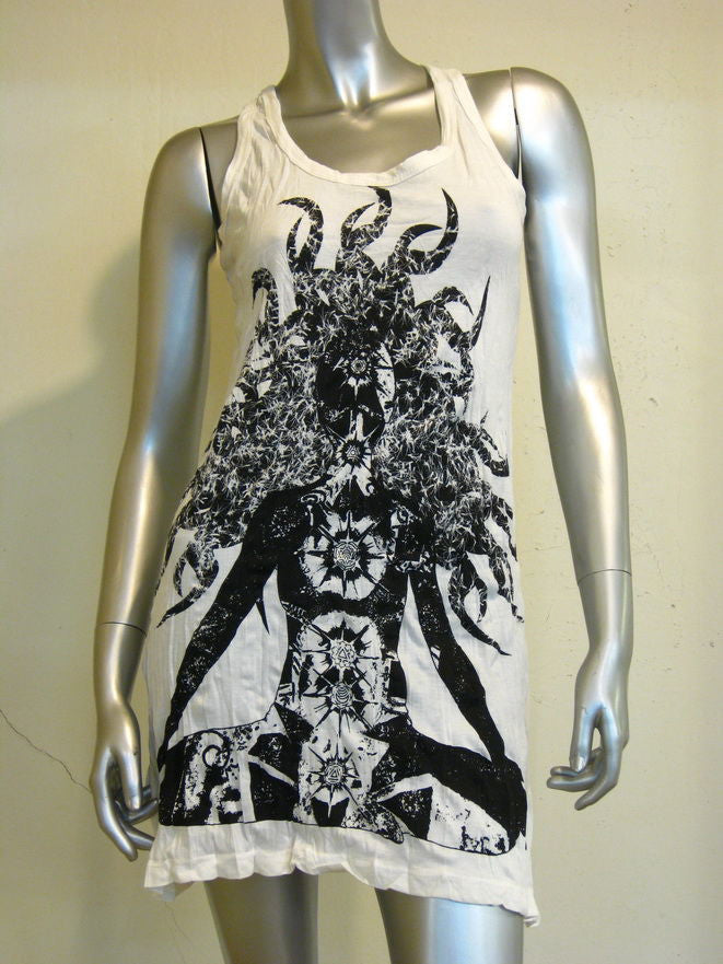 Womens White Chakra Meditation Tank Dress
