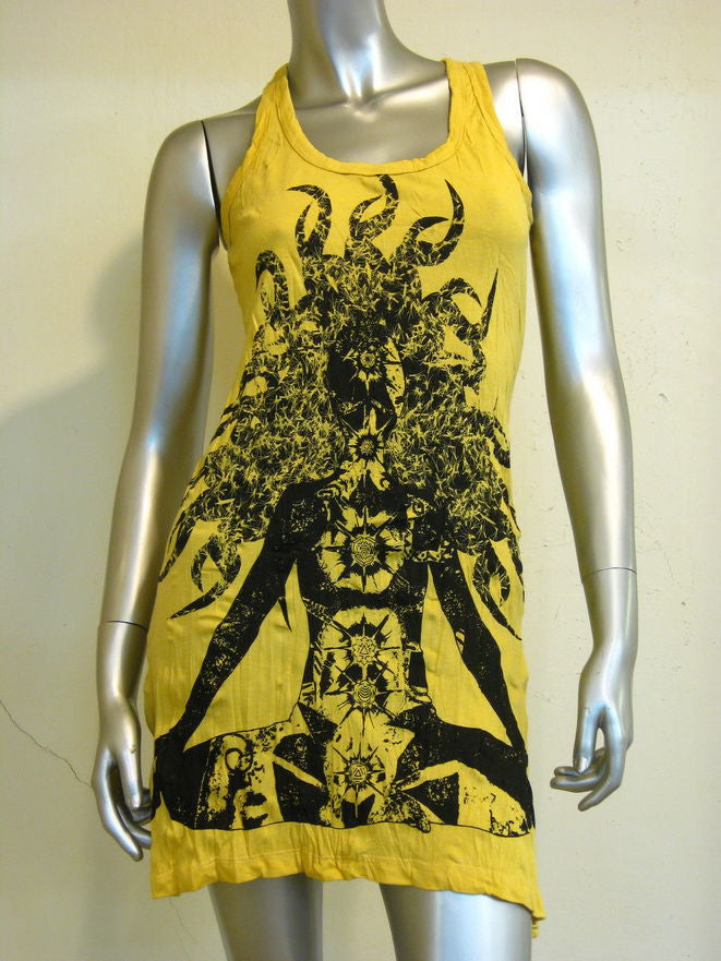 Womens Yellow Chakra Meditation Tank Dress