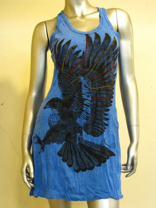 Womens Blue Eagle Tank Dress