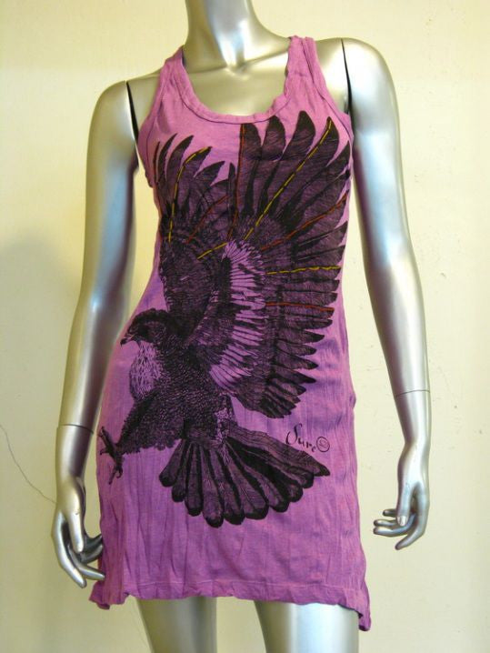 Womens Purple Eagle Tank Dress