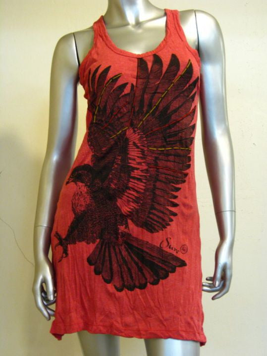 Womens Red Eagle Tank Dress