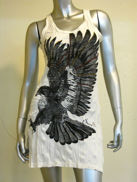 Womens White Eagle Tank Dress