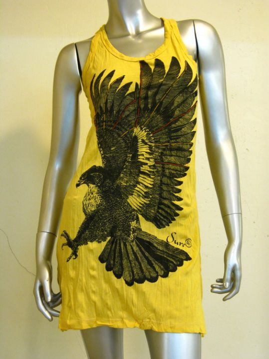 Womens Yellow Eagle Tank Dress