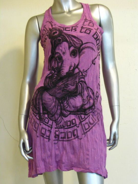 Womens Purple Baby Ganesh Tank Dress