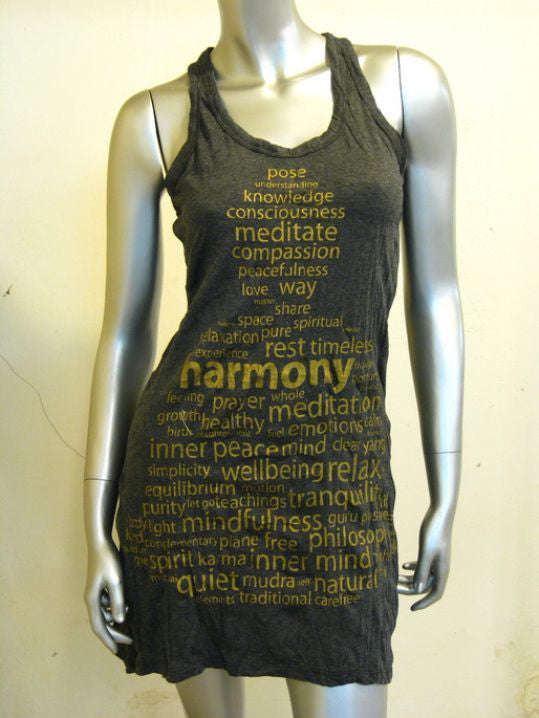 Womens Gold on Black Harmony Tank Dress