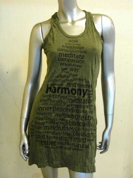 Womens Green Harmony Tank Dress