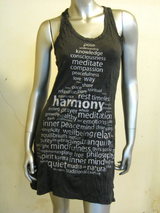 Womens Silver on Black Harmony Tank Dress