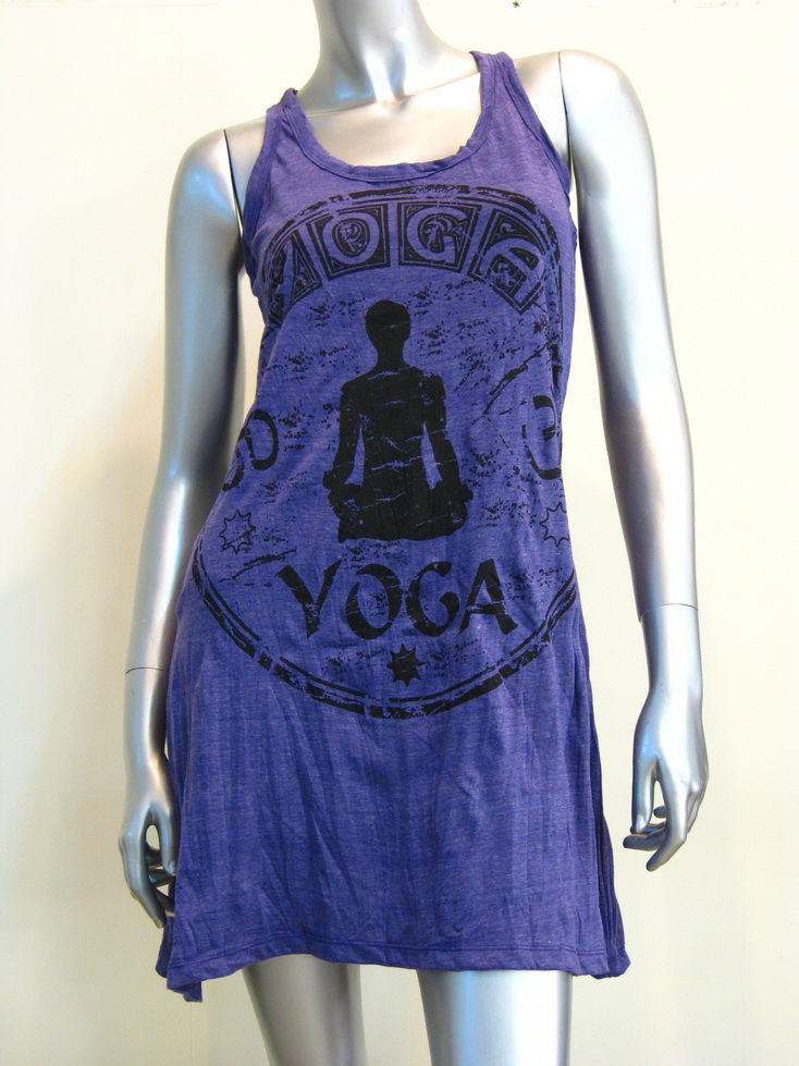 Womens Grape Infinitee Yoga Stamp Tank Dress