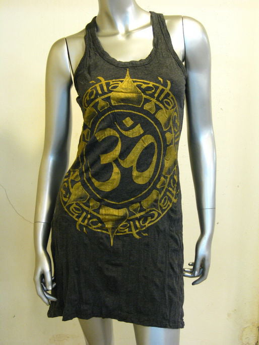 Womens Gold on Black Infinitee Ohm Tank Dress